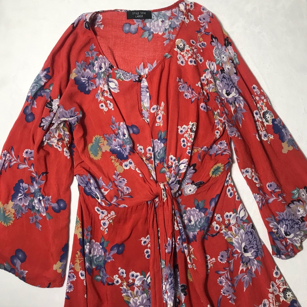 Floral Blood Orange Dress